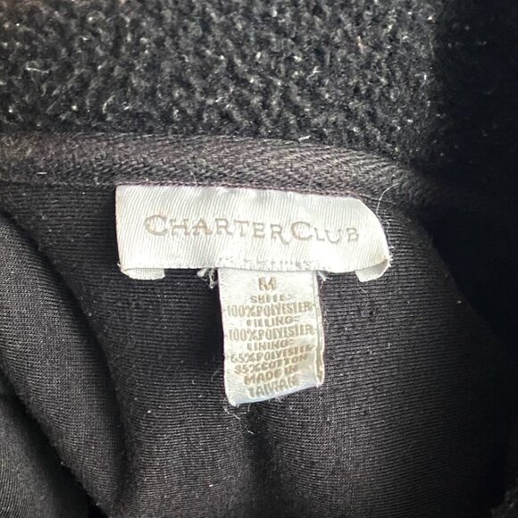 Vintage Charter Club Womens Vest Black Quilted Fleece Puffer Zip Snaps Pockets M - Picture 6 of 8